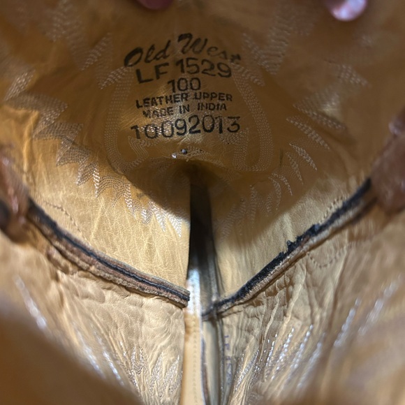 Ladies Old West Brown Leather Western Boots - Picture 3 of 4